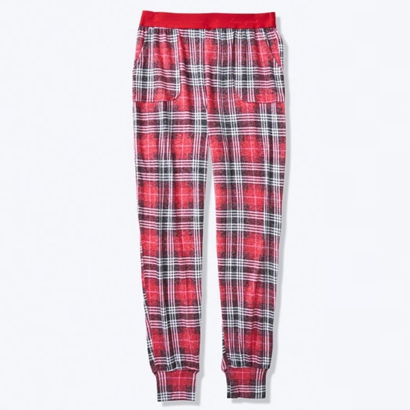 PINK Victoria's Secret Other - NWT PINK Victoria’s Secret Large Cozy Sleep Jogger Plaid Pajama Pants Joggers VS